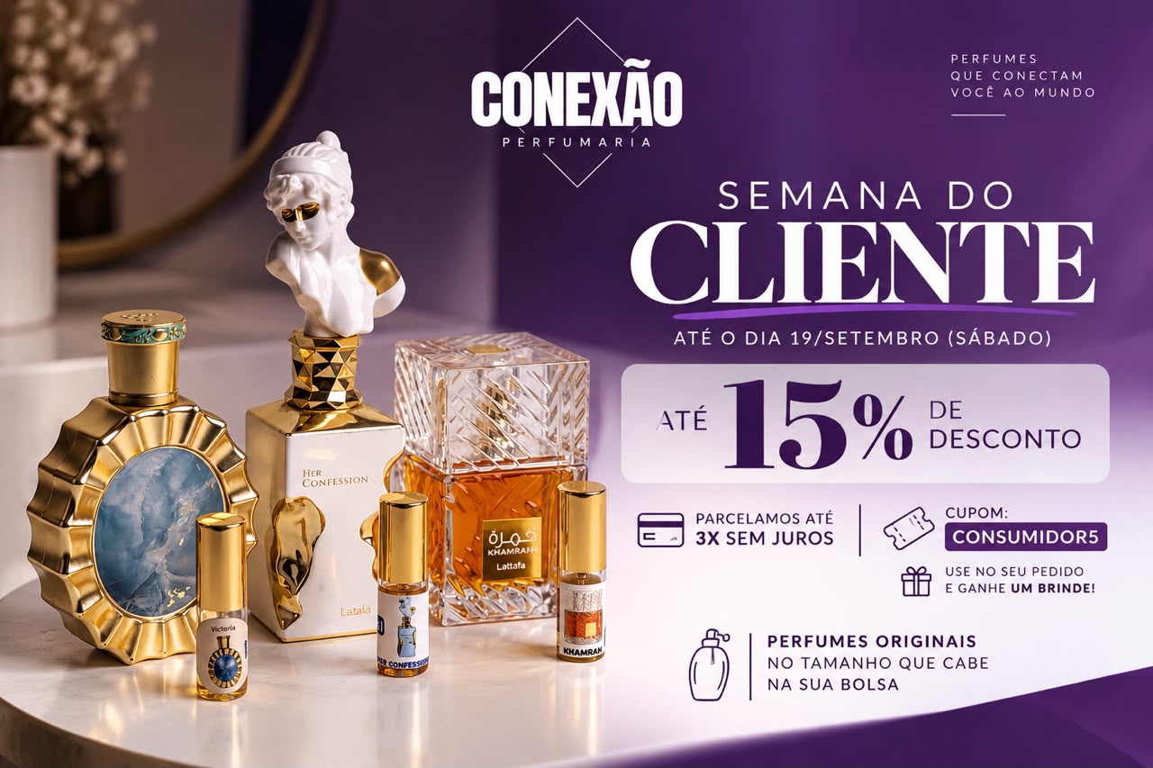 Banner da Semana do Cliente com até 15% de desconto